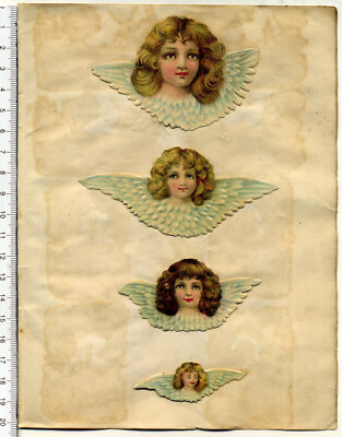 Oblaten Engel Blumen etwa 1895