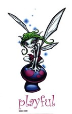 PLAYFUL! CUTE GOTH #FAIRY ON A MUSHROOM #BUMPERSTICKER VINYL CAR #STICKER/#DECAL