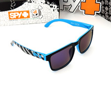 Spy Helm Promo Sunglasses Black Blue Zebra Frame Blue Mirror Lens Blue Logo S16