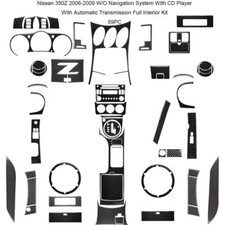 Kit de ajuste automático de fibra de carbono sin navegación 59 piezas para Nissan 350Z 2006-2009