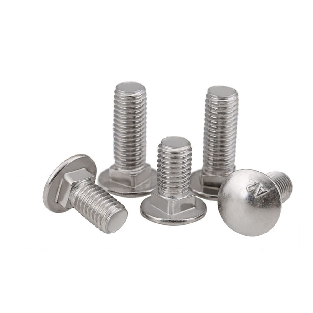 Uxcell 50-Pack Carriage Bolts – M5 X 10mm 304 Stainless Steel Black Oxide, Round Head Square Neck For Wood-to-Metal Fastening