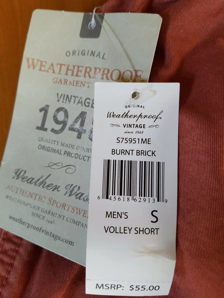 New WEATHERPROOF Men's Size S Small Elastic Waistband Red Brick Shorts $55 - Image 3 of 4