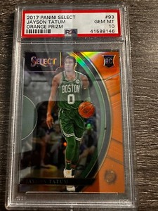 2017 Panini Select Jayson Tatum Orange Prizm /75 Rookie Celtics # 93 PSA 10