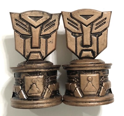 Trans Formers Chess 2007 Replacement Part - Two Autobot Emblem Gold Pawns NEW