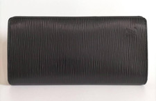 Louis Vuitton LV Long Wallet Portefeuille Brazza NM M66542 Black Epi Auth YK515