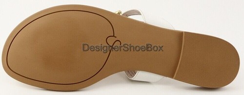 $150 JOAN & DAVID KALYNDA White Patent Leather Designer Jeweled Thong Sandals 8 - Picture 4 of 4
