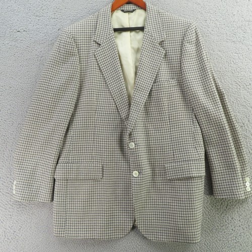 Lanvin Blazer Sport Jacket Coat Mens 42R Black Gray Wool White Buttons USA - Picture 1 of 15