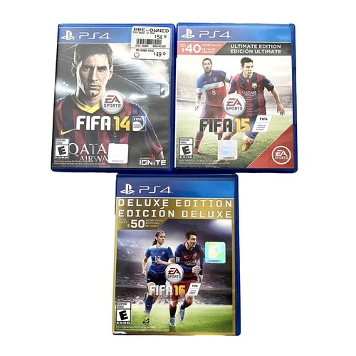 FIFA 14, 15, & 16 PS4 Bundle - PlayStation 4 Soccer Game Lot (3 Games)