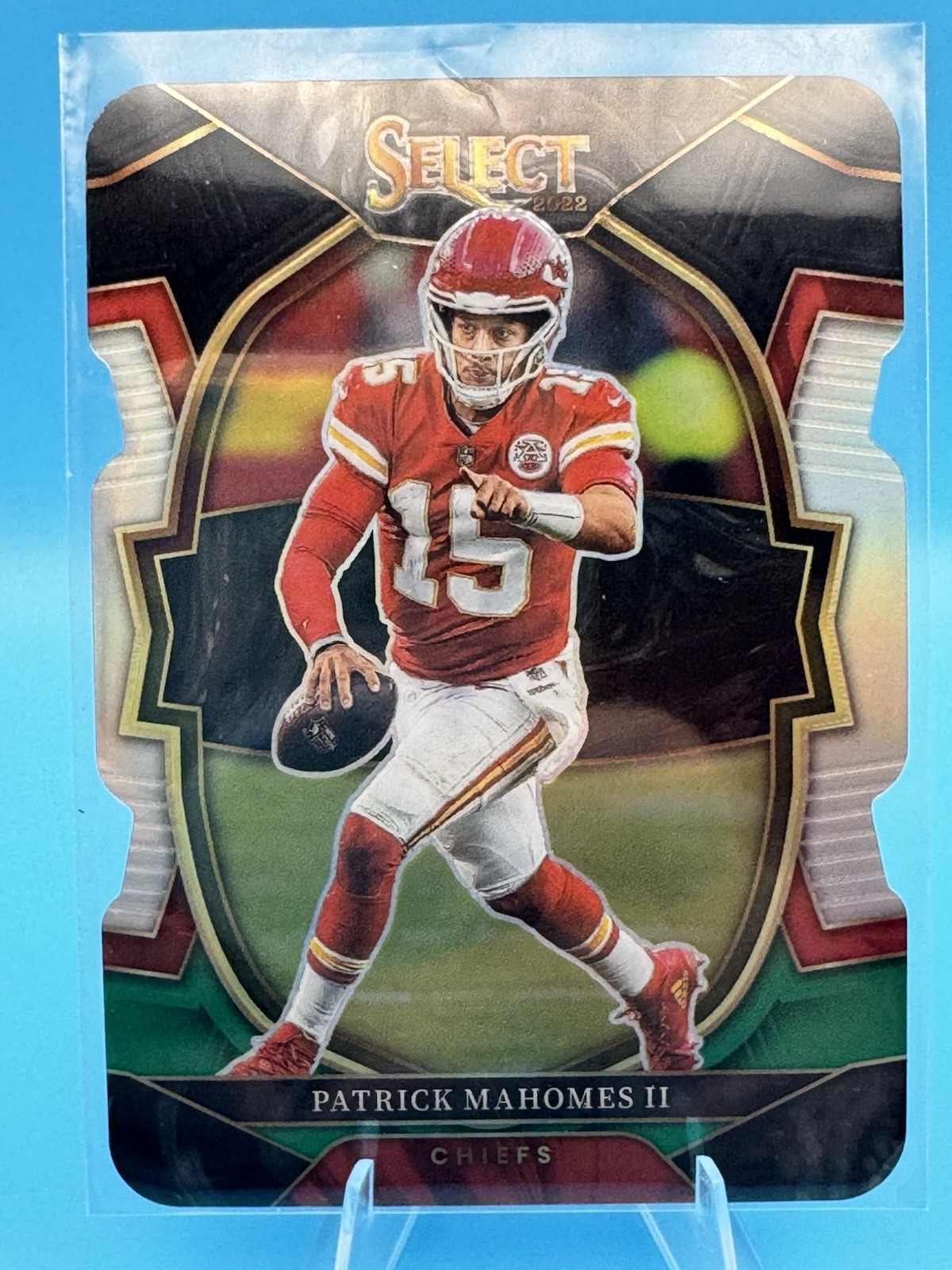 2022 Panini Select  Concourse Patrick Mahomes II #20 Black & Green Prizm Die-Cut