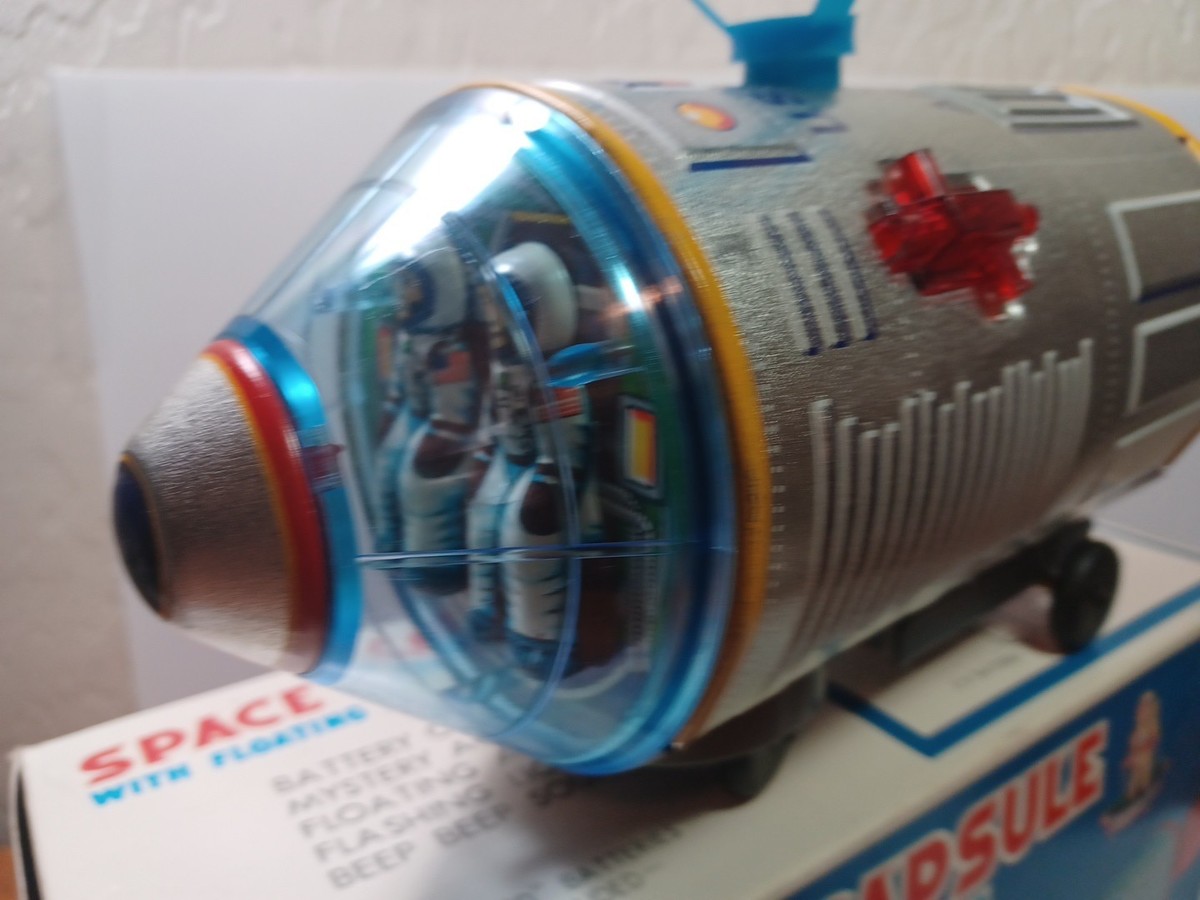 60's Battery-Operated Space Capsule Floating Astronaut + Box Works