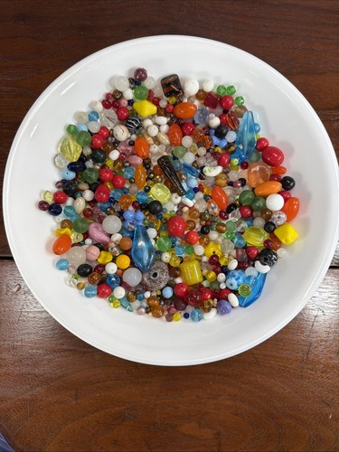 13.8 oz Broken Glass Mardi Gras Beads Loose Bag Multicolor Various Sizes Lot A