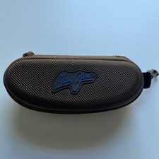 Maui Jim Sunglasses Hard Case Brown Zip Eyeglass Protective Holder with Clip