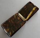 Vintage faux tortoiseshell & sterling silver cheroot/cigarette case London 1903
