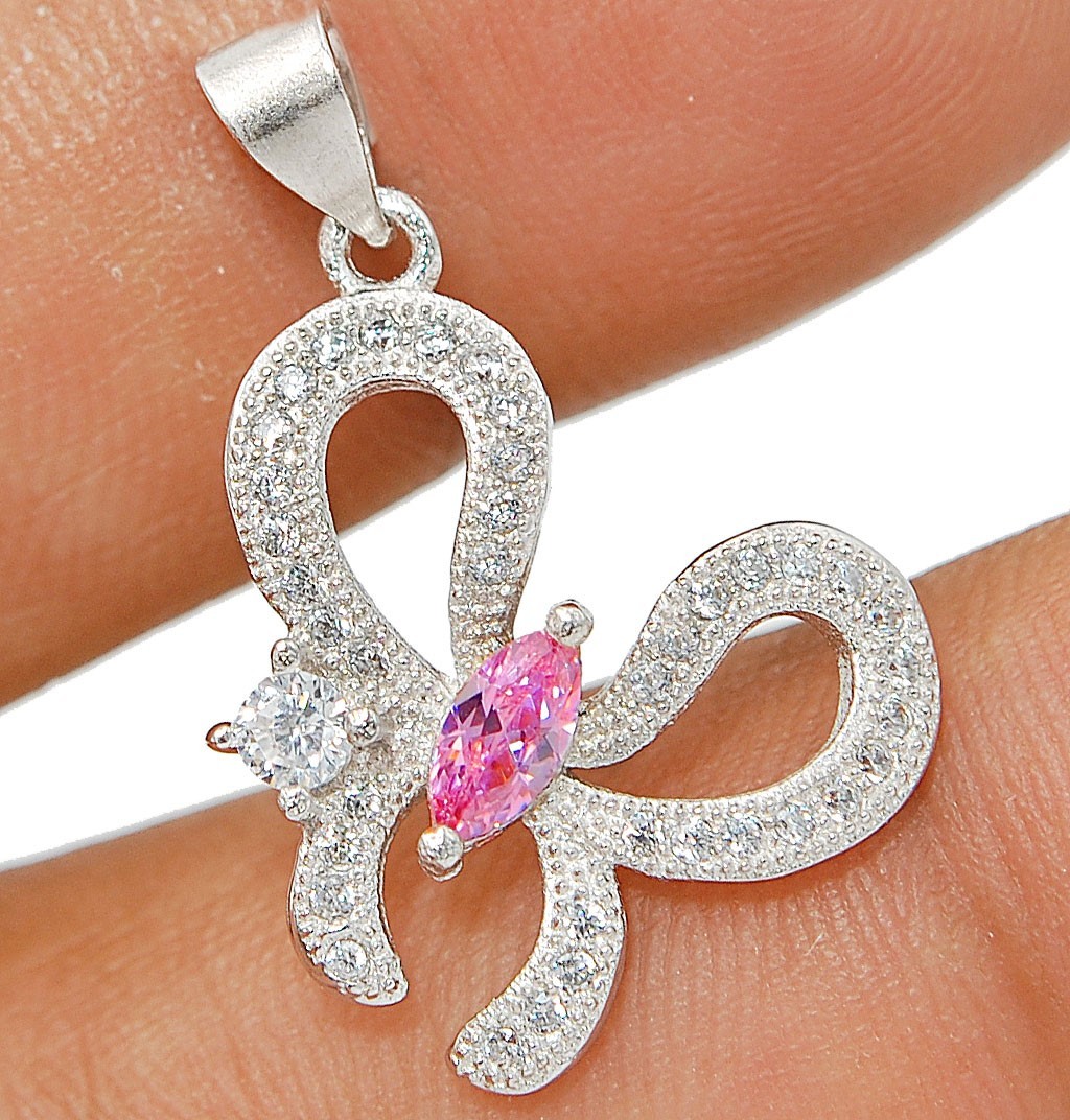 Treated Pink Sapphire 925 Sterling Silver Pendant Jewelry