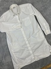 Madewell Shirt Dress Large White Long Sleeves Button Front Pockets Lagenlook