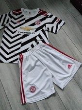 Manchester United FC 20-21 Third Kit, Size 28 inch, Black and White Football Kit