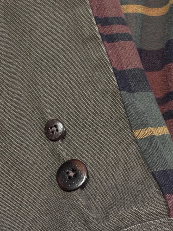 Vintage L.L. Abrigo de campo de lona Bean forrado de franela verde para hombre XL  Foto 4 de 4