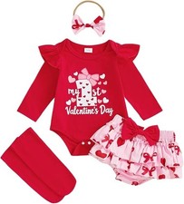 Baby Romper Set  Baby Clothes  My 1st Valentine  3-6 Months  COORALLY