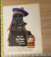 Schnauzer de comida para perros Friskies valor superior 1961 anuncio impreso en papel
