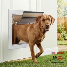 XL Aluminum Dog Door for Exterior Doors - Insulated Weatherproof - Up to 220 lb