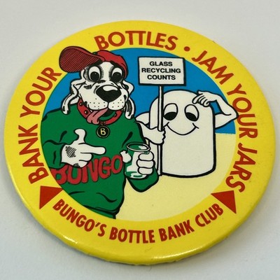 Bungos Flasche Bank Club Glas Recycling Öko Kampagne Maskottchen Promotion Pin Anstecker