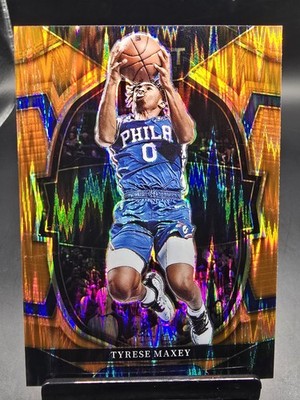 2022-23 Panini Select #9 Tyrese Maxey Orange Flash Prizms