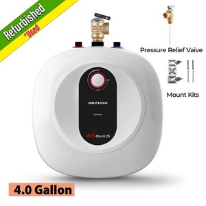 Mini-Tank Electric Hot Water Heater Instant Shower Compact Storage RV 4.0 Gallon