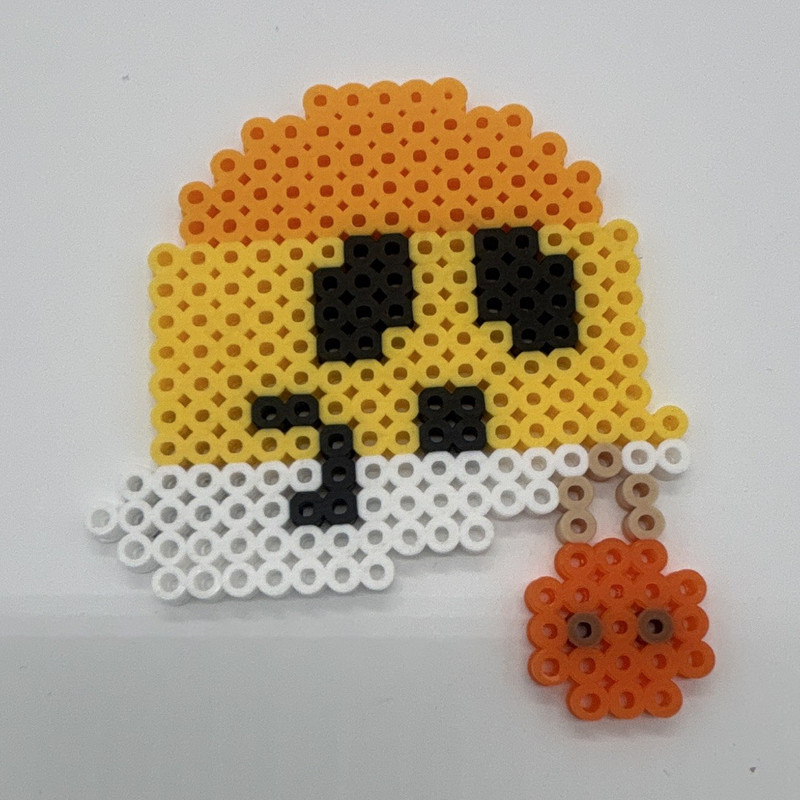 Handmade Fused Bead Pixel Art Sleeping Dog w/ Orange Ball, MPN Does Not Apply
