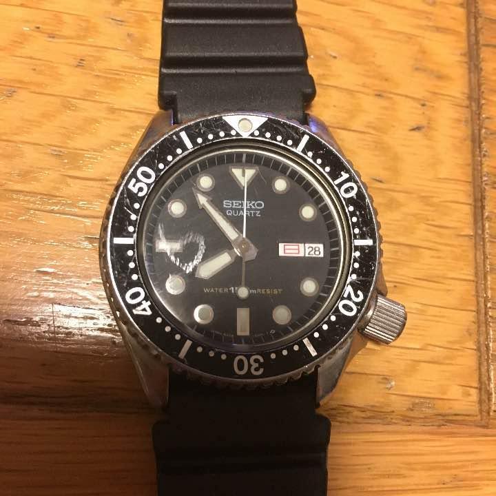 SEIKO Vintage Diver's Watch Approx 40 Years Old New Band Glass