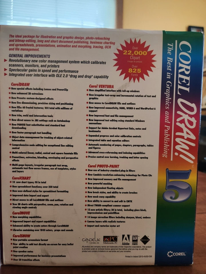 Vintage Corel Draw 5.0 PC 4 Instruction Books Set & Box - No Discs - Image 3 of 3