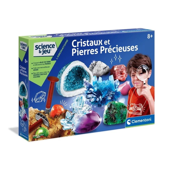Cristaux et pierres précieuses naturelles en coffret de collection
