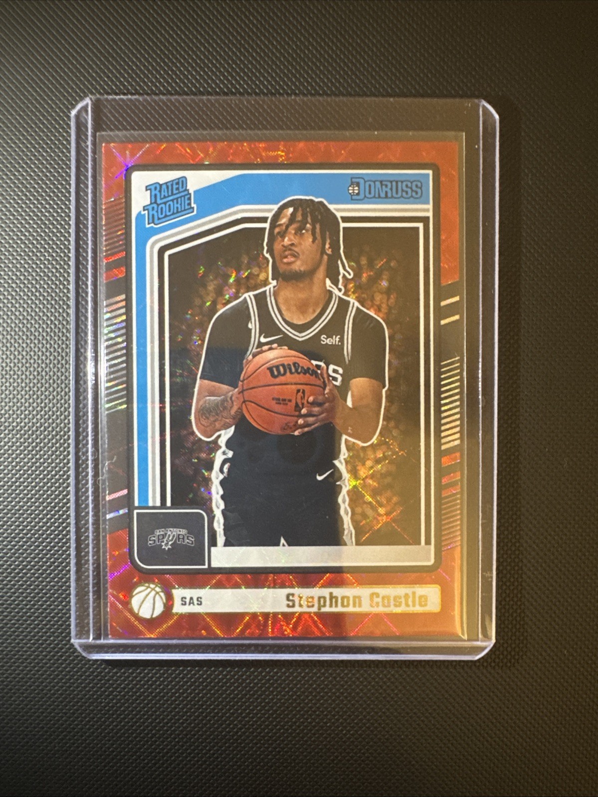 2024-25 Donruss Stephon Castle Red Wedges Rated Rookie #244 Spurs