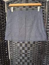 Abercrombie Fitch Mini Skirt Size M Blue Herringbone Y2K Preppy Academia Wool