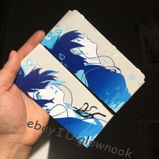 Nintendo New 3DS Top  Bottom Cover Plates: Blue-Toned Anime Character Design