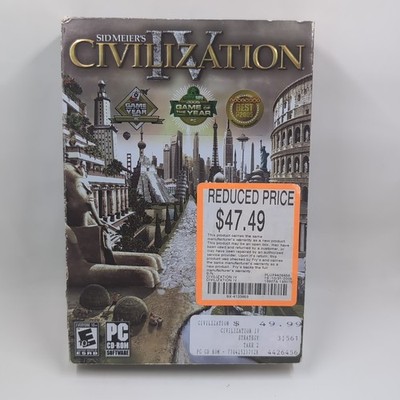 Sid Meier's Civilization IV 4 PC Game Small Box Fry's Sale Tag Sealed 2006 GOTY