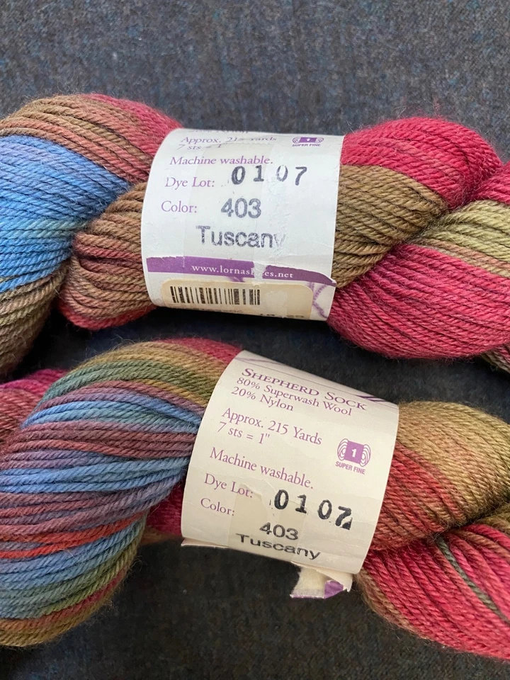 Lorna's Laces Pastor Calcetín Dedo Hilo 80% Lana LOTE DE 2 Toscanos #403 Foto 2 de 4