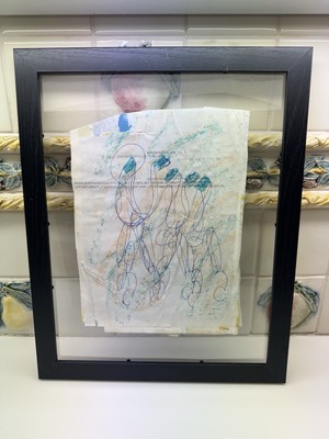 Purvis Young Pregnant Dancers King Charles Image On Back Mixed Media Original