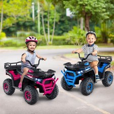 24V Kids Ride on Electric ATV Car Toy w/ Spring Suspension LED Lights USB