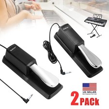 2 PACK Universal Sustain Foot Pedal Polarity Switch Electric Pianos Keyboards US