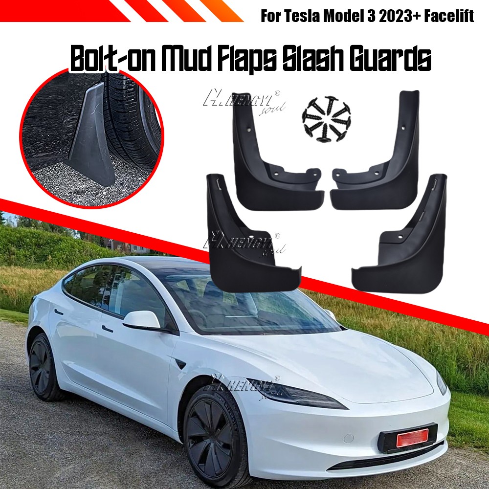 Mud Flaps Splash Guards Mudguard for Tesla Model 3 2023+ Facelift  Front Rear