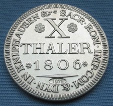 1979 Germany X Thaler 1806 Silver Round/Coin Kniphausen 14.45g .999 (10) 86.08 per troy oz