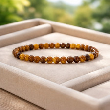 AAA Tiger Eye 4MM Beaded Stretch Bracelet Energy Protection Healing Jewelry