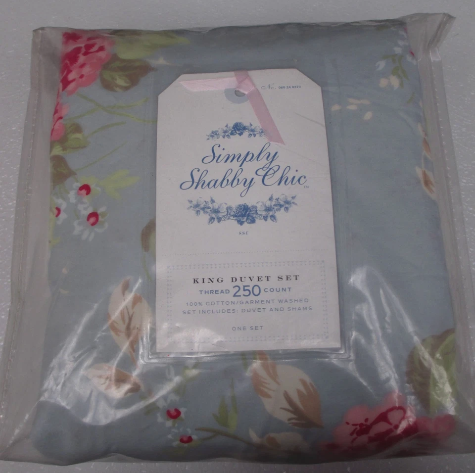Rachel Ashwell Simply Shabby Chic HYDRANGEA Blue Floral Duvet Cover - King - Image 4 of 4