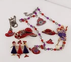 Vintage to Now Red Hat Society Costume Jewelry Lot 8 Pcs