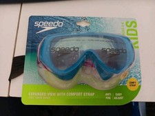 Speedo Kids' Swim Mask with Fabric Strap - Blue/Purple Ages 3-6 Polycarbonate