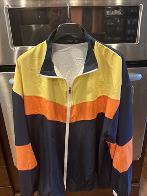 Vintage Style 90s Mens UOUA Windbreaker 2XL XXL Color Block Jacket Coat Sailing