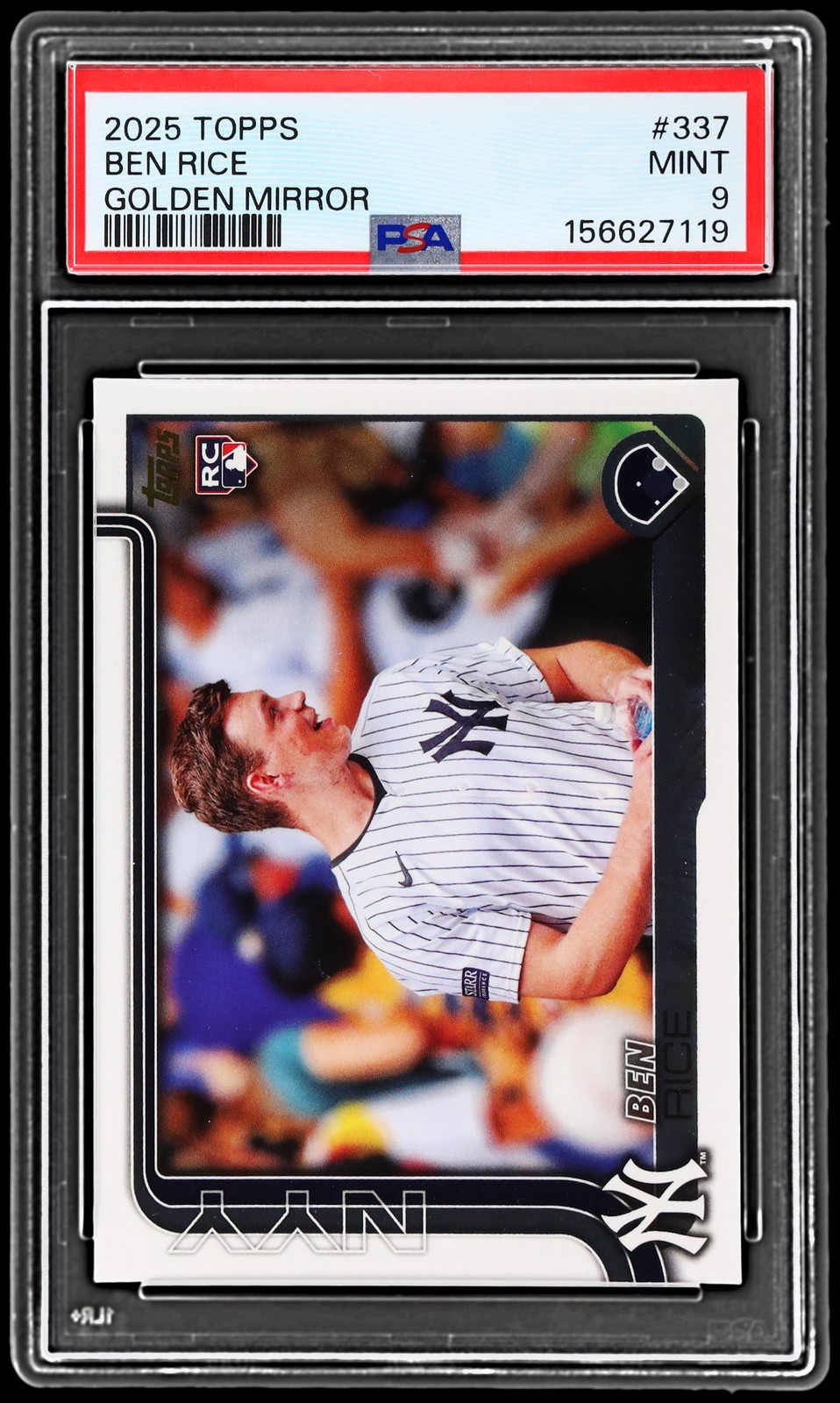 2025 Topps Ben Rice #337 PSA 9 RC No Helmet Variation Golden Mirror Baseball SSP