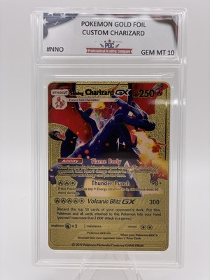 Pokemon Shining Charizard GX Rare Collectors Gold Foil Fan Art