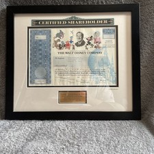 Stock Certificate Walt Disney Company 2007 Vintage Original 1 Share, Rare