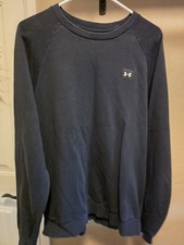 Under Armour Men's Black Fleece Crewneck Pullover Sweatshirt L Loose Fit